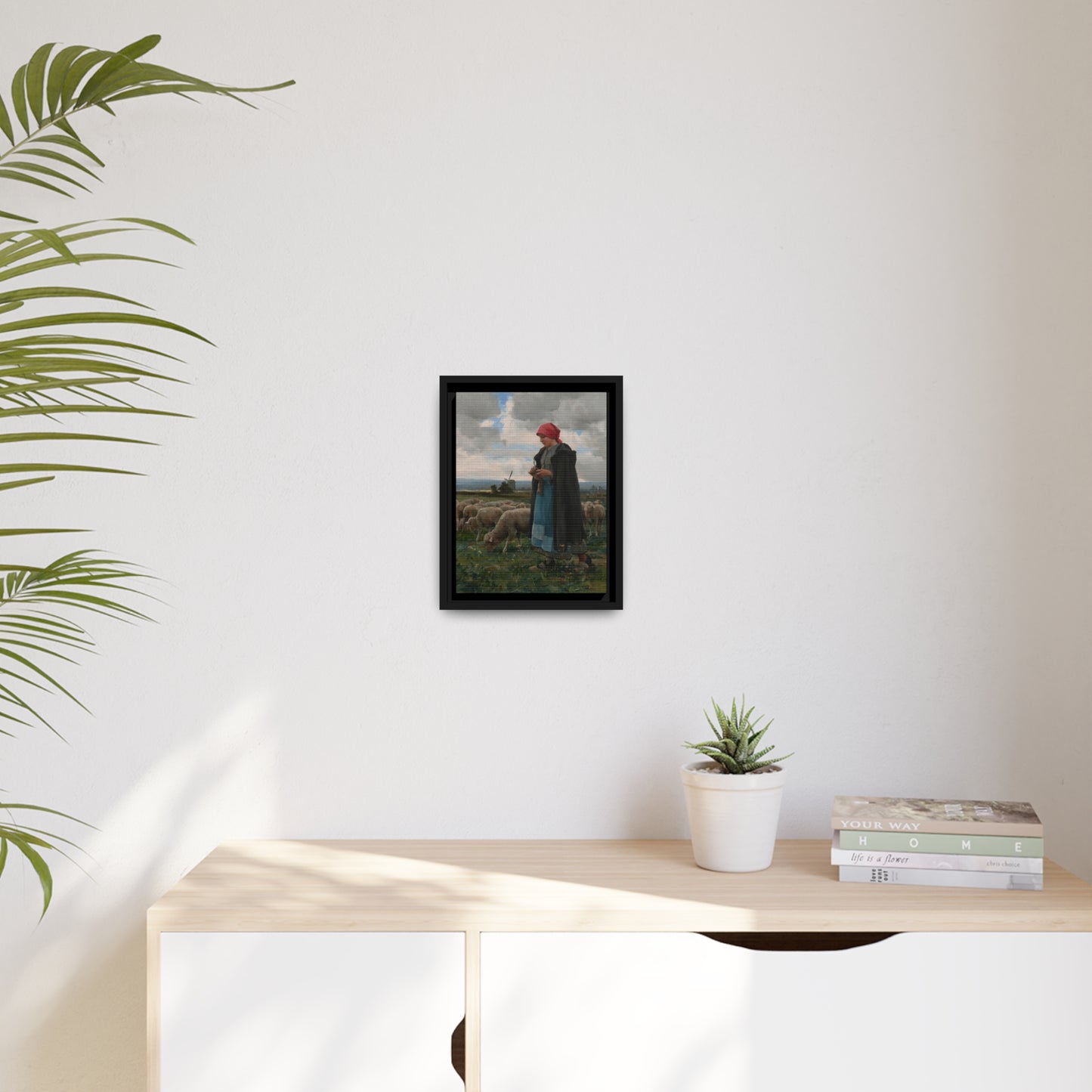 Julien Dupre: "La Bergere" - Framed Canvas Reproduction