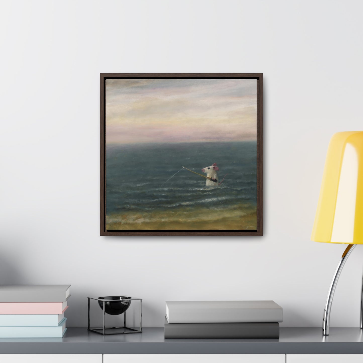 Stuart Dunkel: "Gone Fishing" - Framed Canvas Reproduction