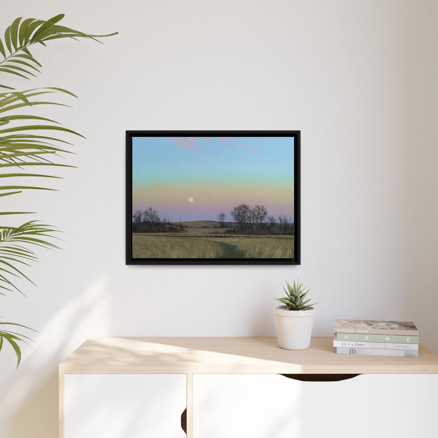 Ben Bauer: "Minnesota Glacial Lakes Area at Dusk" - Framed Canvas Reproduction