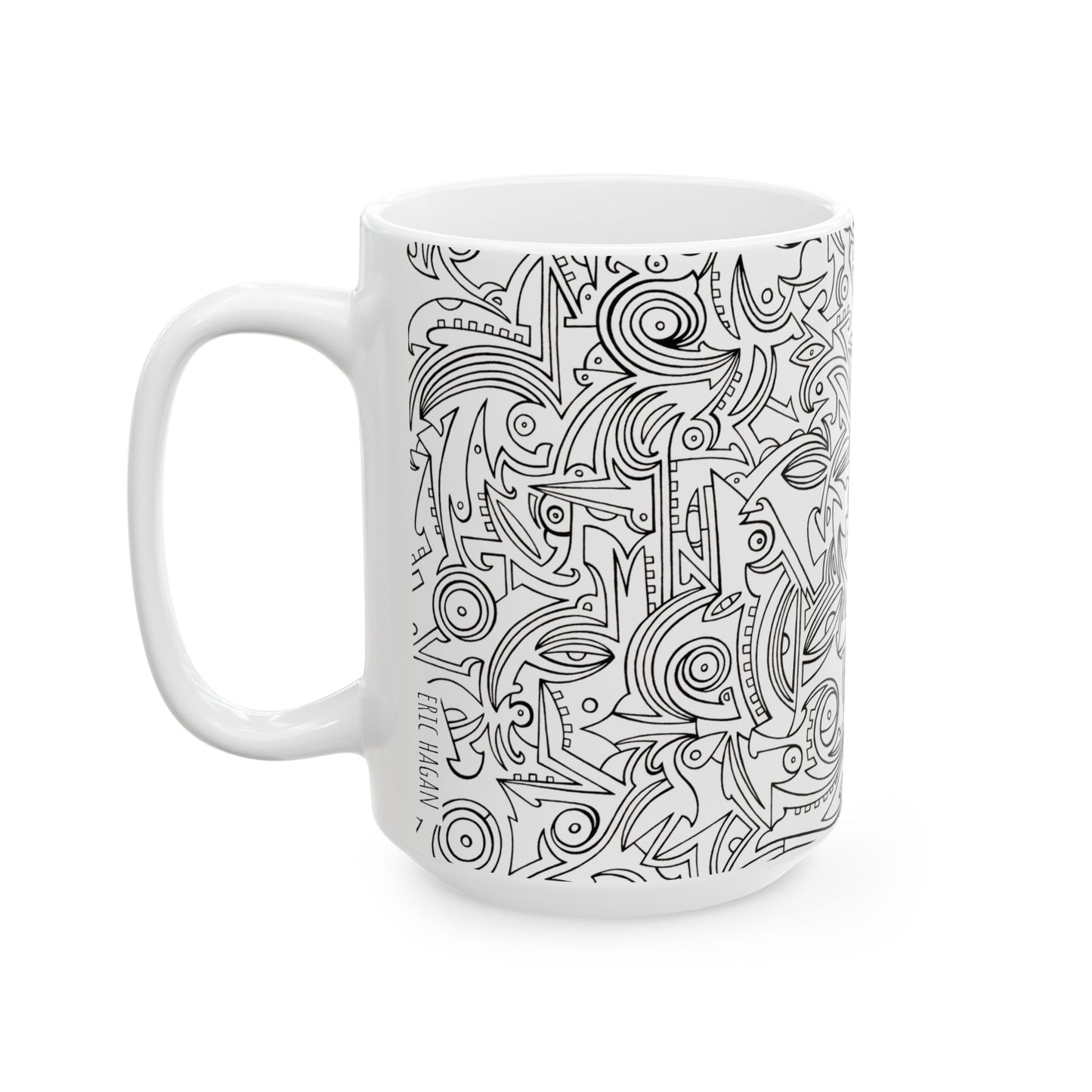 Eric Hagan | Arcadia (black and white 2) Ceramic Mug