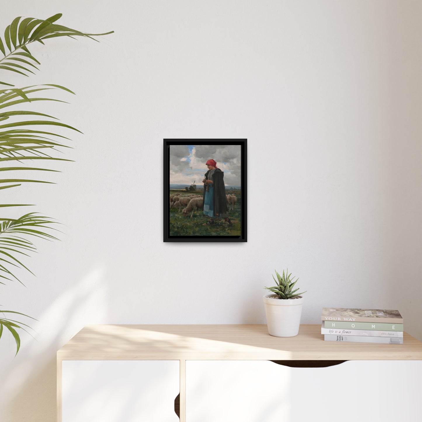 Julien Dupre: "La Bergere" - Framed Canvas Reproduction