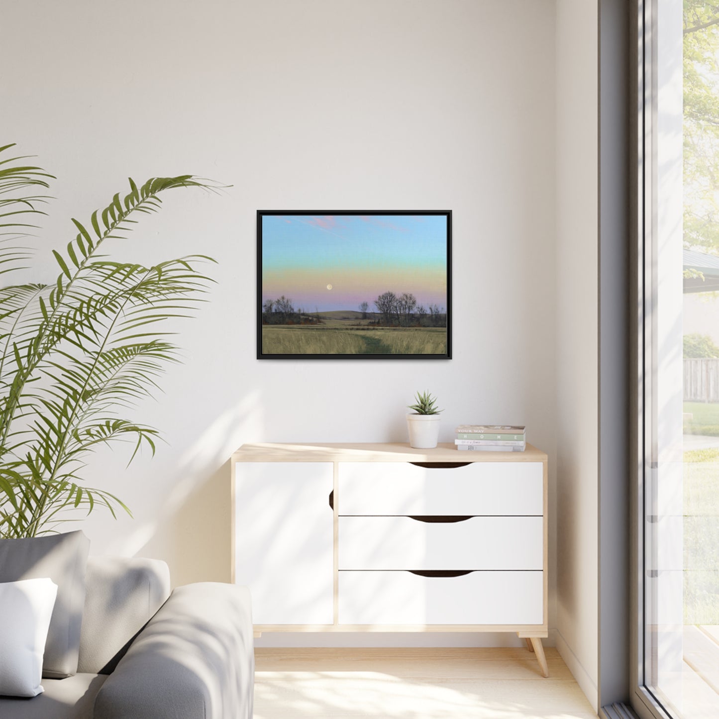 Ben Bauer: "Minnesota Glacial Lakes Area at Dusk" - Framed Canvas Reproduction