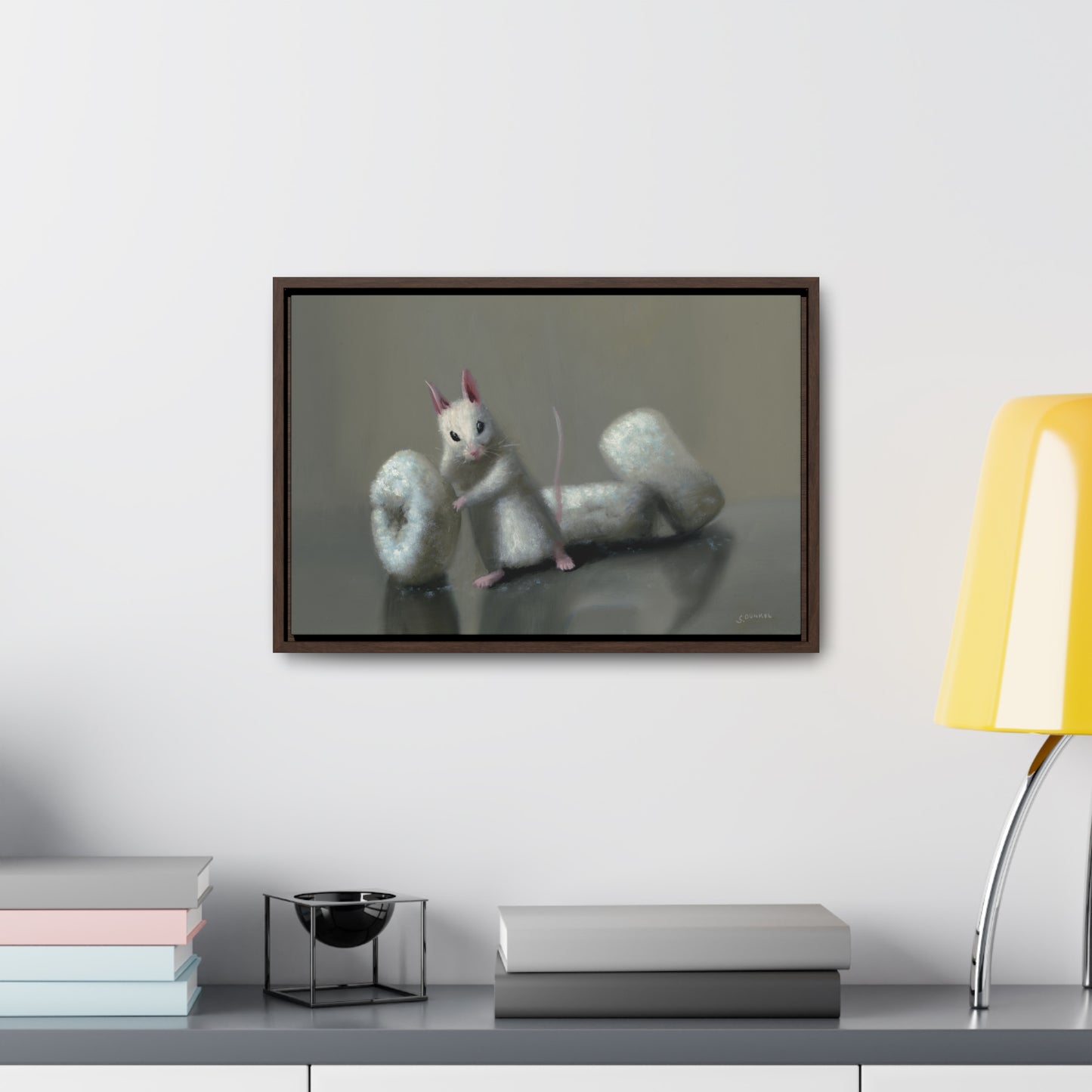 Stuart Dunkel: "Donettes in White" - Framed Canvas Reproduction
