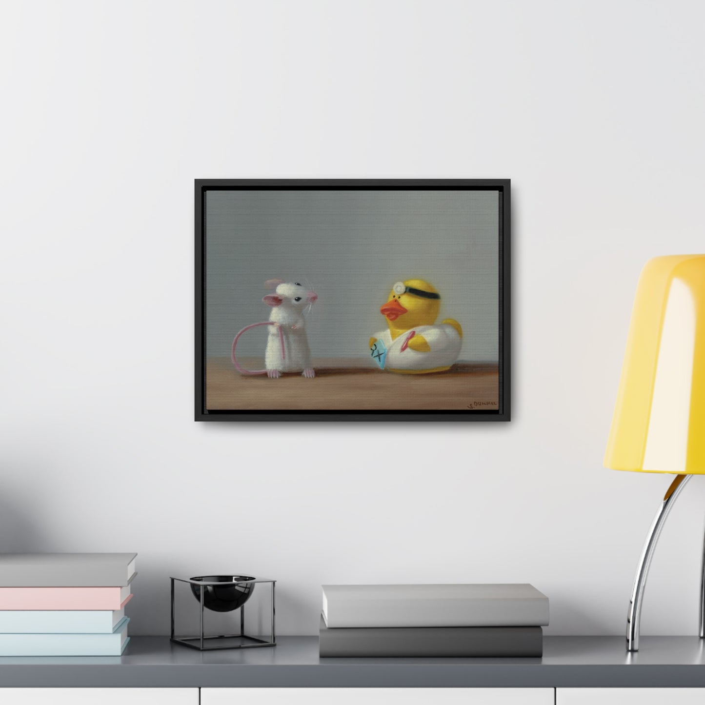 Stuart Dunkel: "Doctor Visit" - Framed Canvas Reproduction