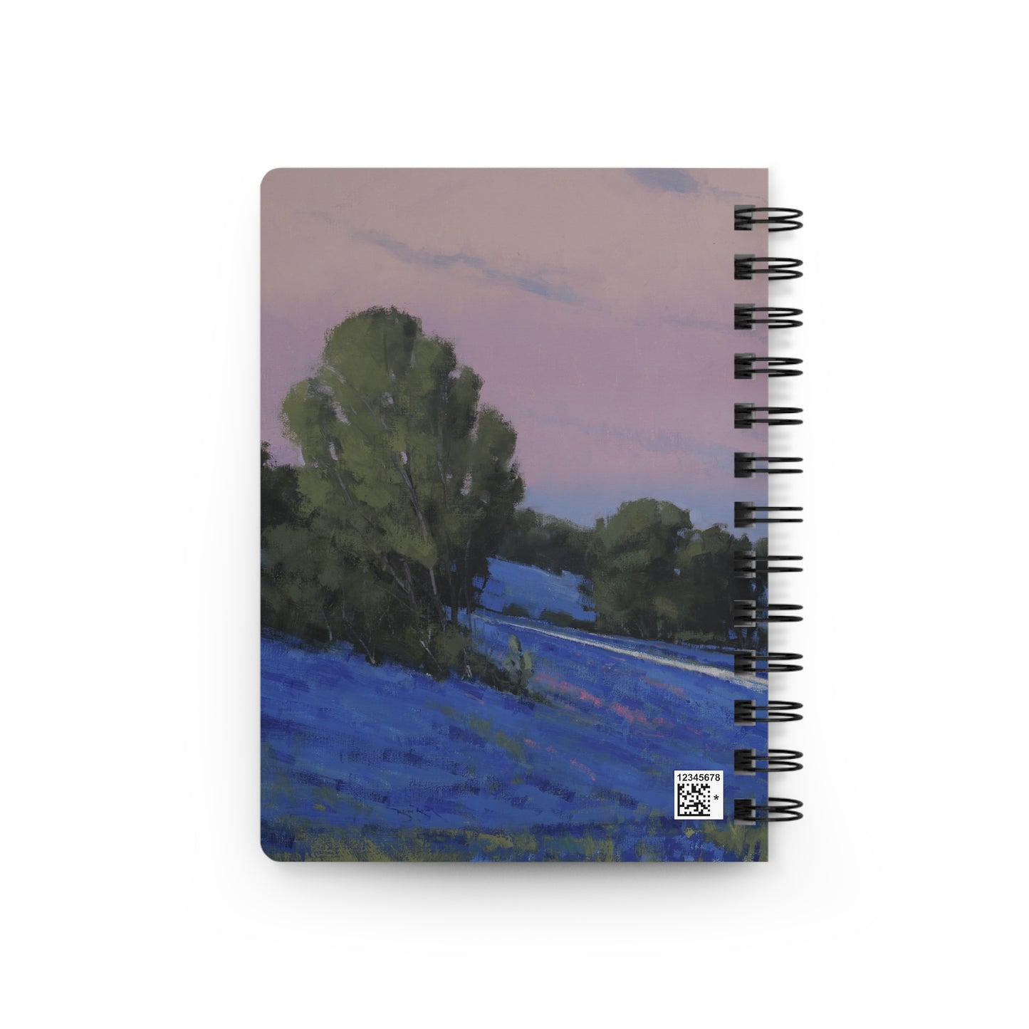 Ben Bauer: "Hill County Moonrise, Blue Bonnets" - Spiral Bound Journal