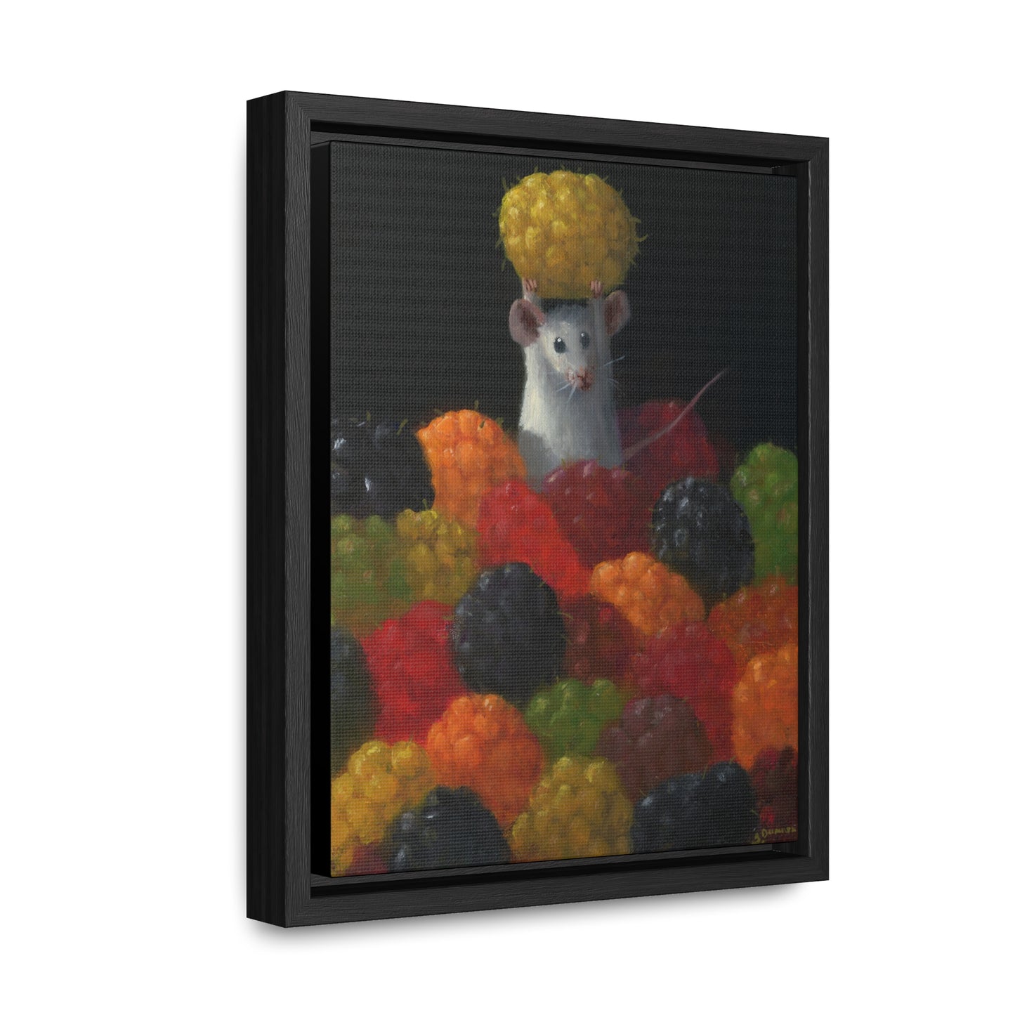 Stuart Dunkel: "Raspberry Party" - Framed Canvas Reproduction