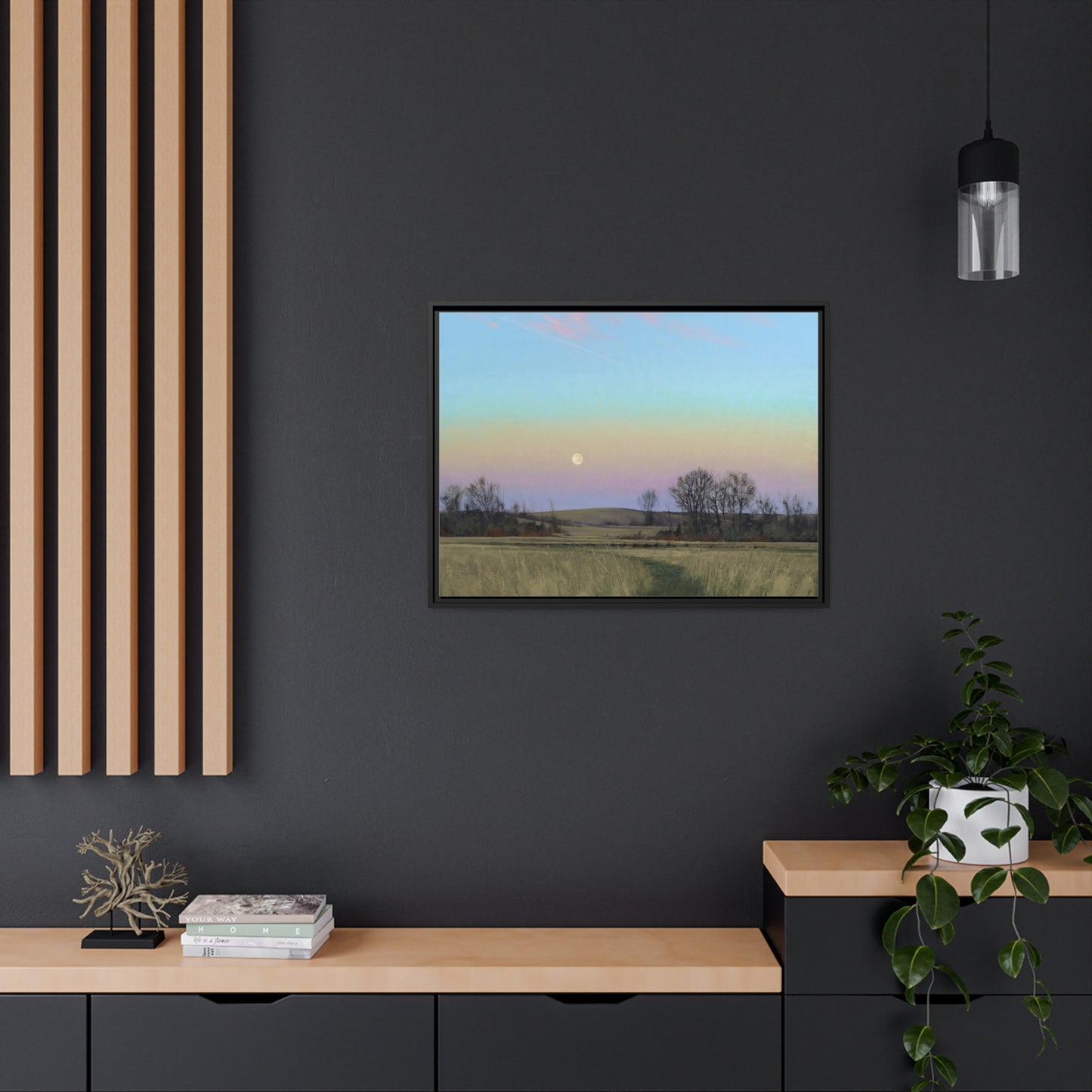 Ben Bauer: "Minnesota Glacial Lakes Area at Dusk" - Framed Canvas Reproduction