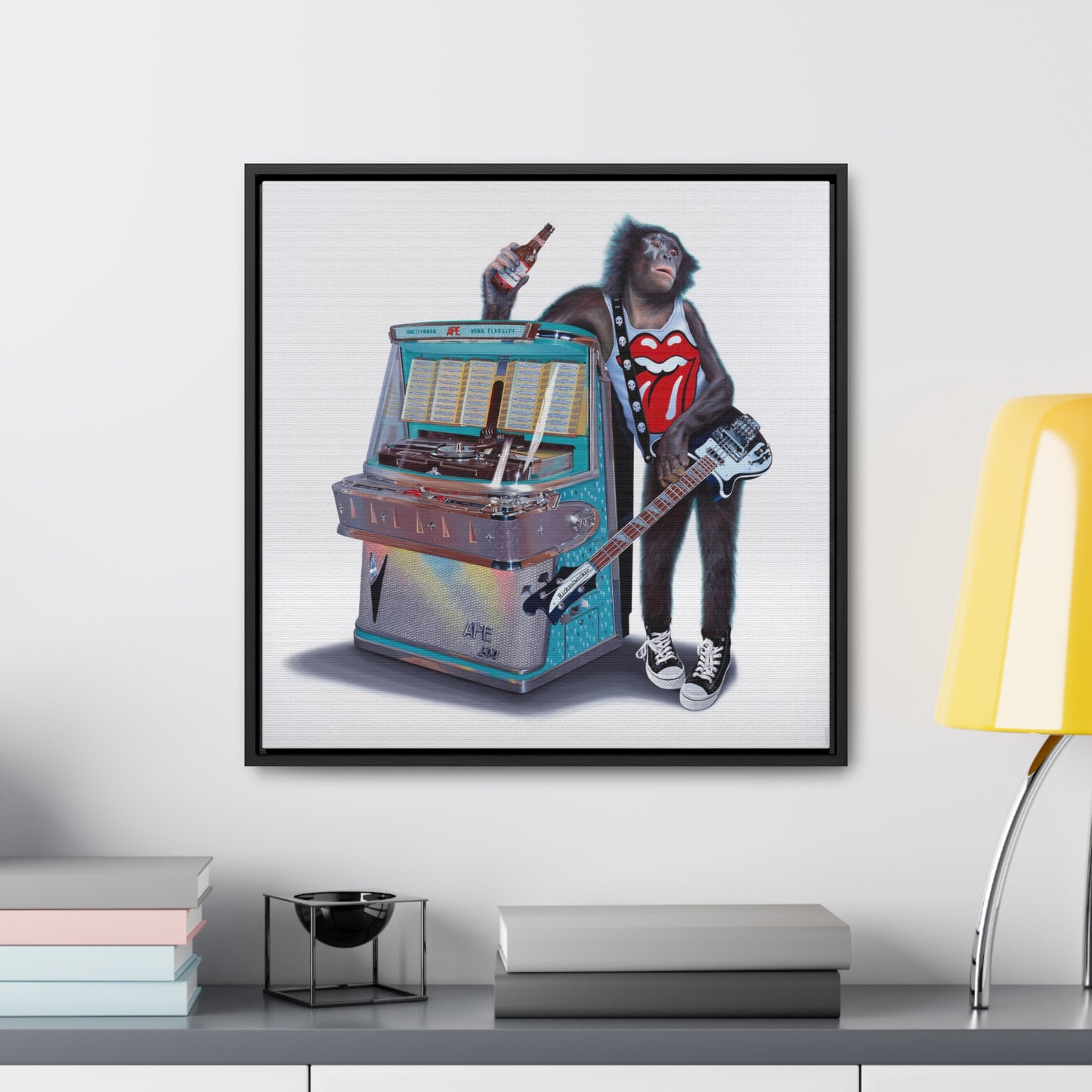 Tony South: "Jukebox Hero" - Framed Canvas Reproduction