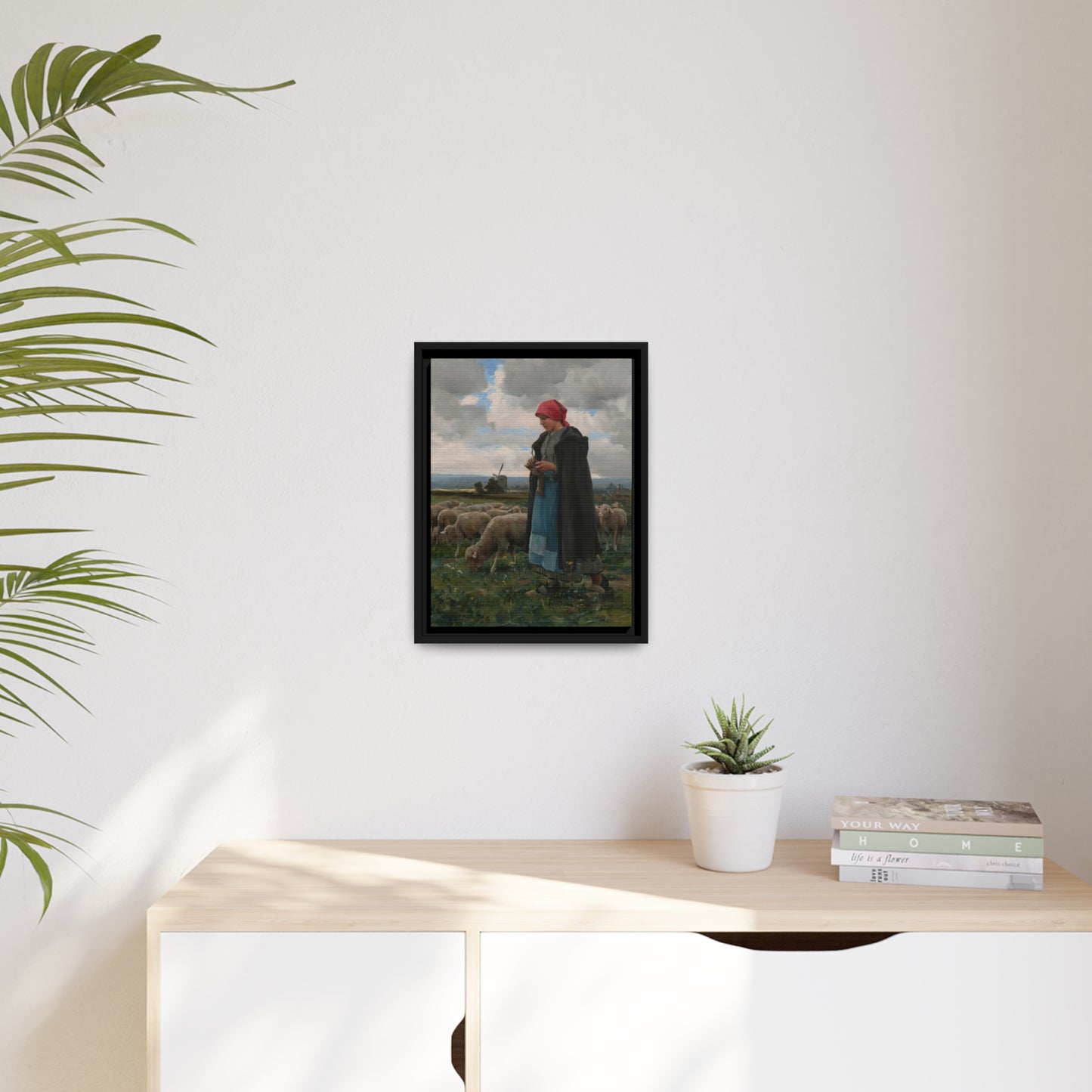 Julien Dupre: "La Bergere" - Framed Canvas Reproduction