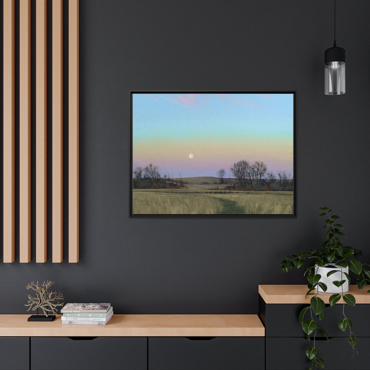 Ben Bauer: "Minnesota Glacial Lakes Area at Dusk" - Framed Canvas Reproduction