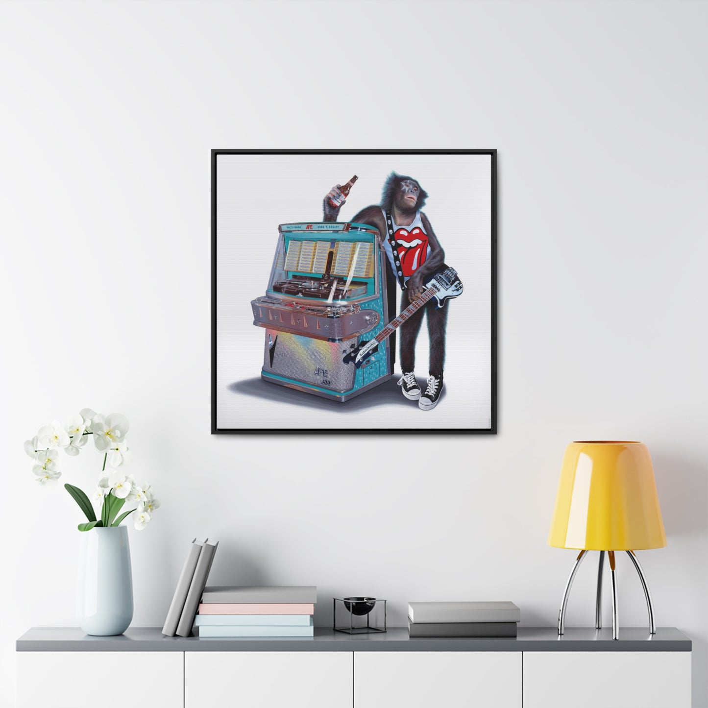 Tony South: "Jukebox Hero" - Framed Canvas Reproduction