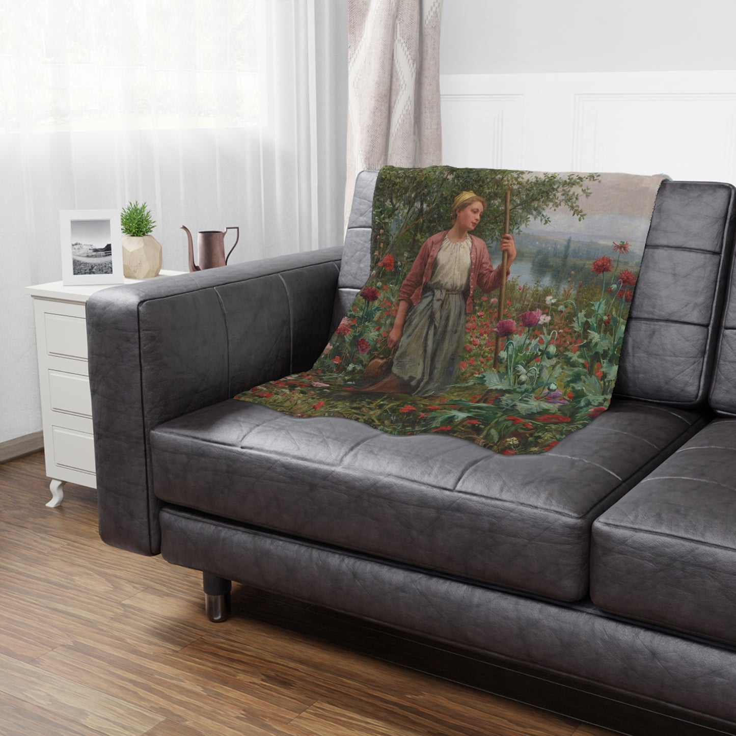 Daniel Ridgway Knight: "Maria Among the Poppies" - Microfiber Blanket