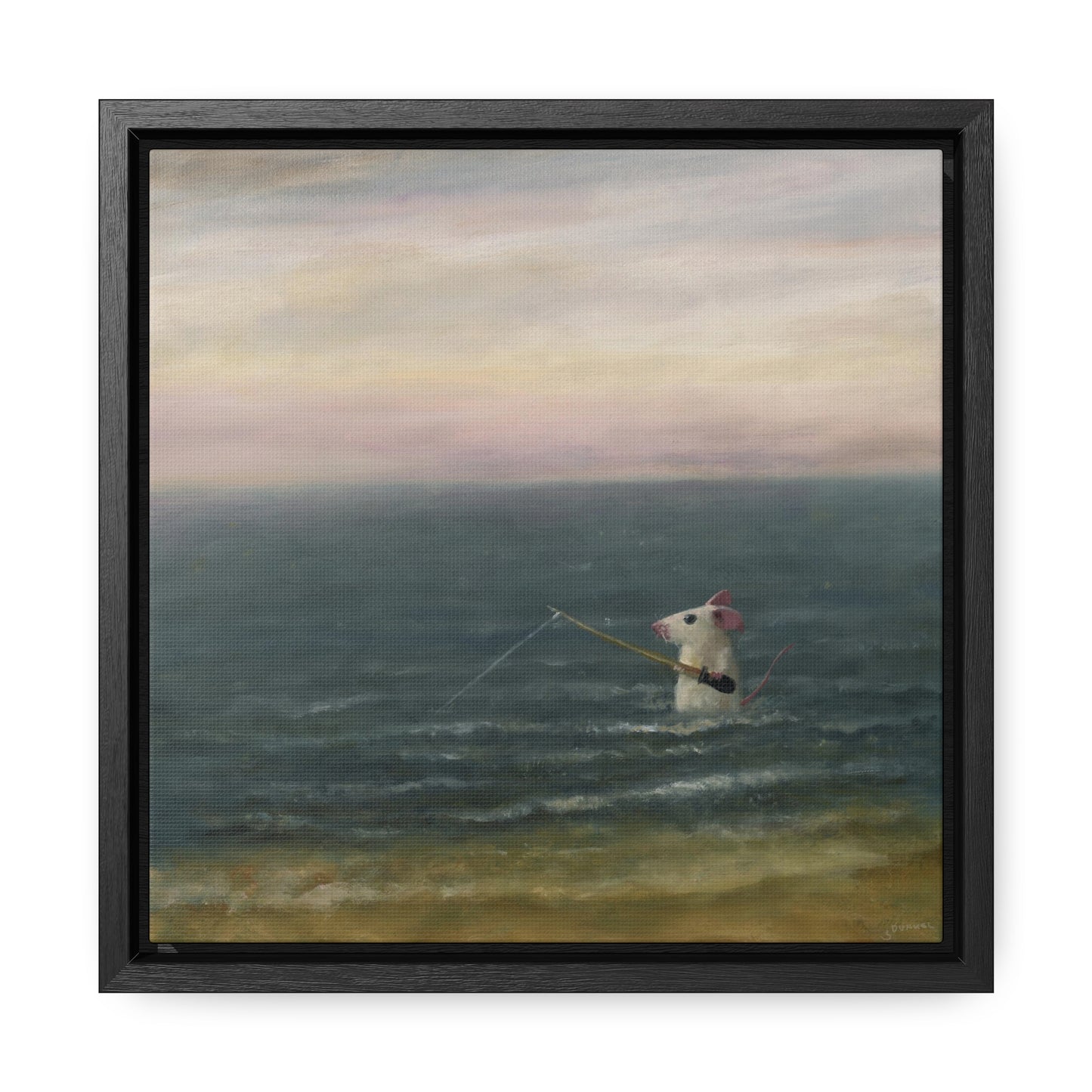Stuart Dunkel: "Gone Fishing" - Framed Canvas Reproduction
