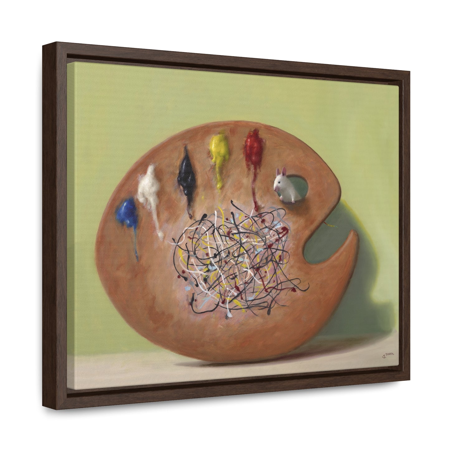 Stuart Dunkel: "Pollock's Muse" - Framed Canvas Reproduction