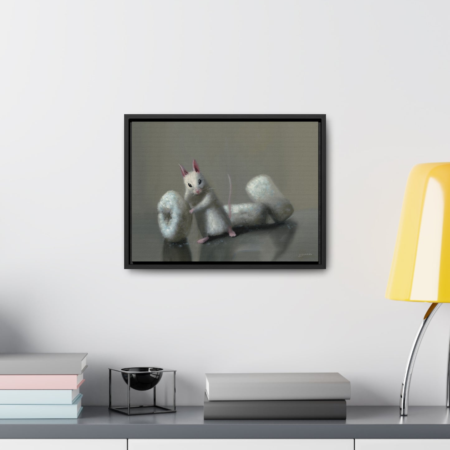 Stuart Dunkel: "Donettes in White" - Framed Canvas Reproduction