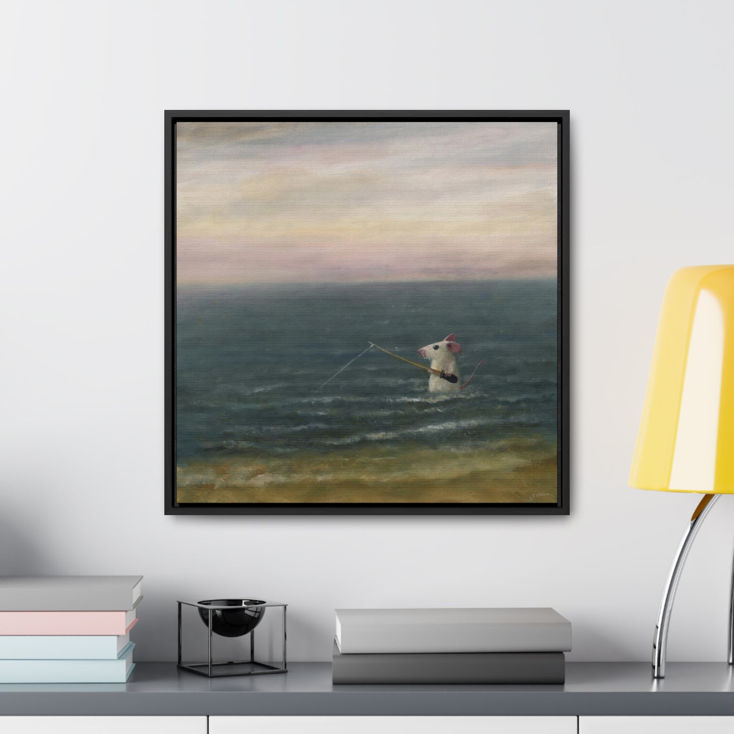 Stuart Dunkel: "Gone Fishing" - Framed Canvas Reproduction