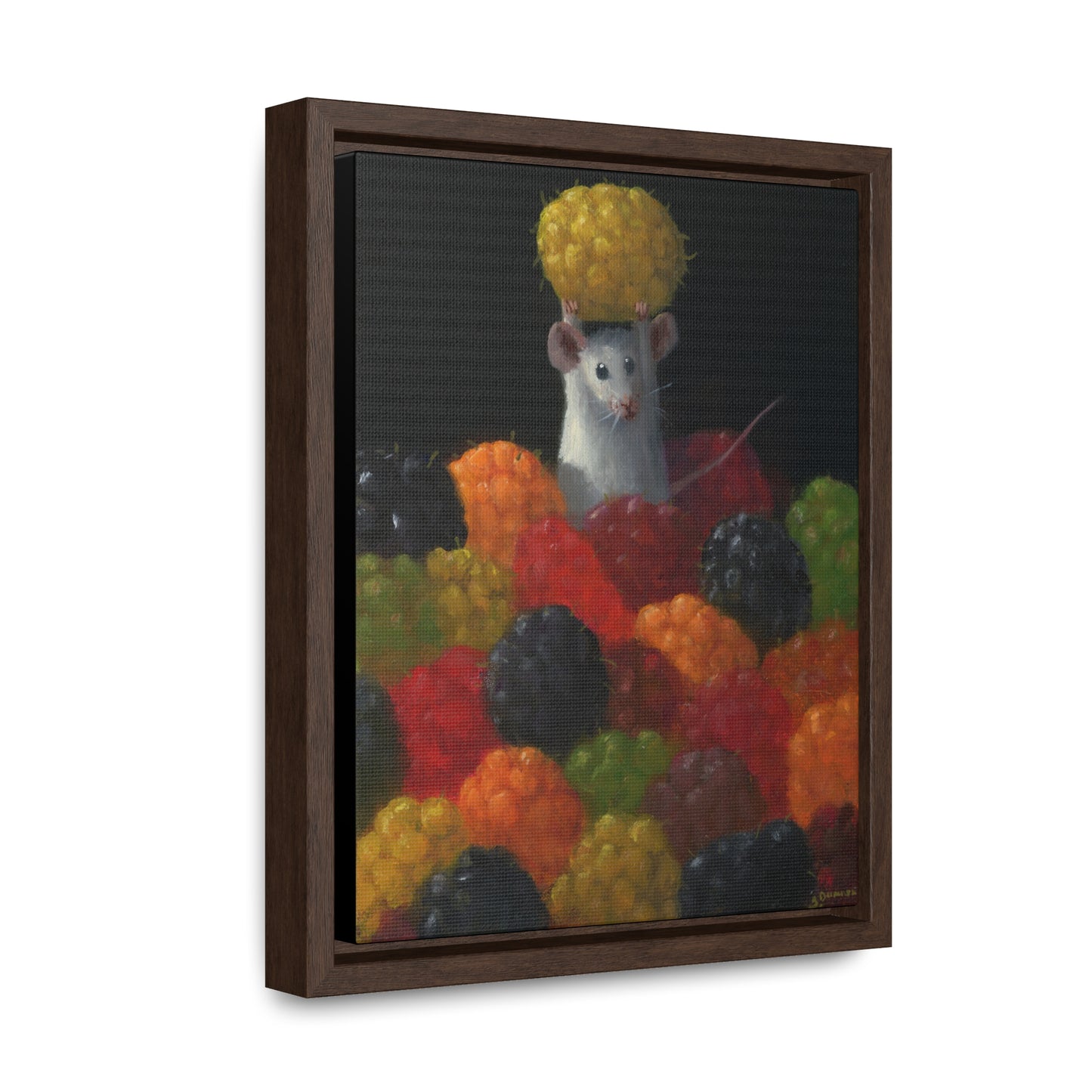 Stuart Dunkel: "Raspberry Party" - Framed Canvas Reproduction