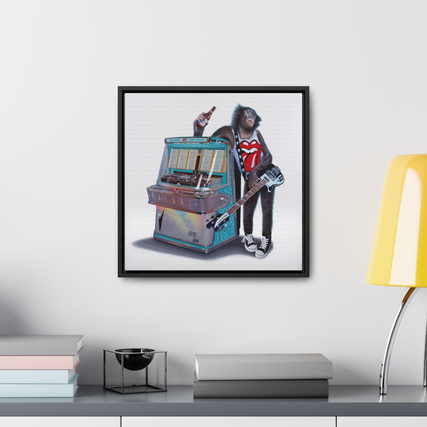 Tony South: "Jukebox Hero" - Framed Canvas Reproduction