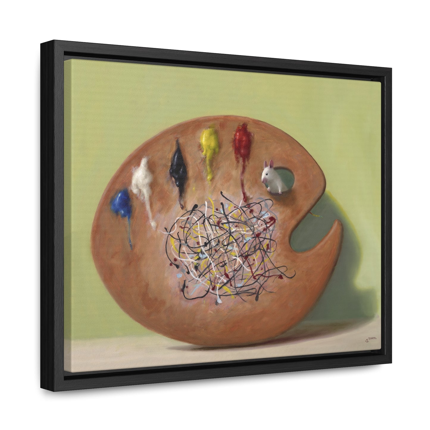 Stuart Dunkel: "Pollock's Muse" - Framed Canvas Reproduction