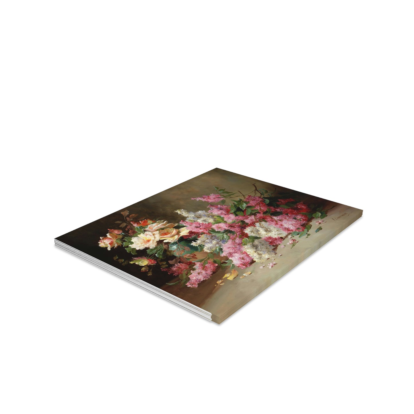 Edmond van Coppenolle: "Lilacs and Roses" - Greeting cards (8, 16, and 24 pcs)