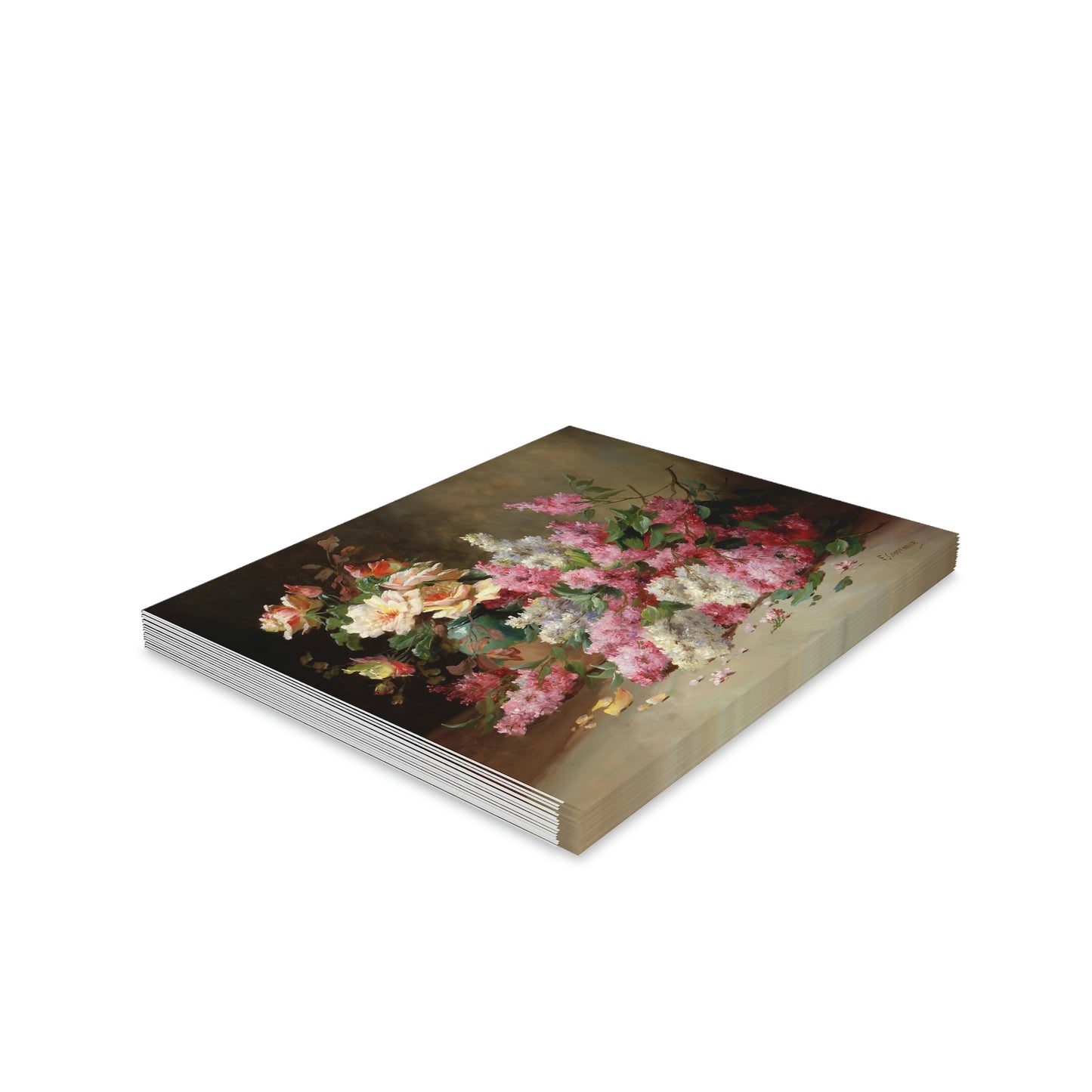 Edmond van Coppenolle: "Lilacs and Roses" - Greeting cards (8, 16, and 24 pcs)