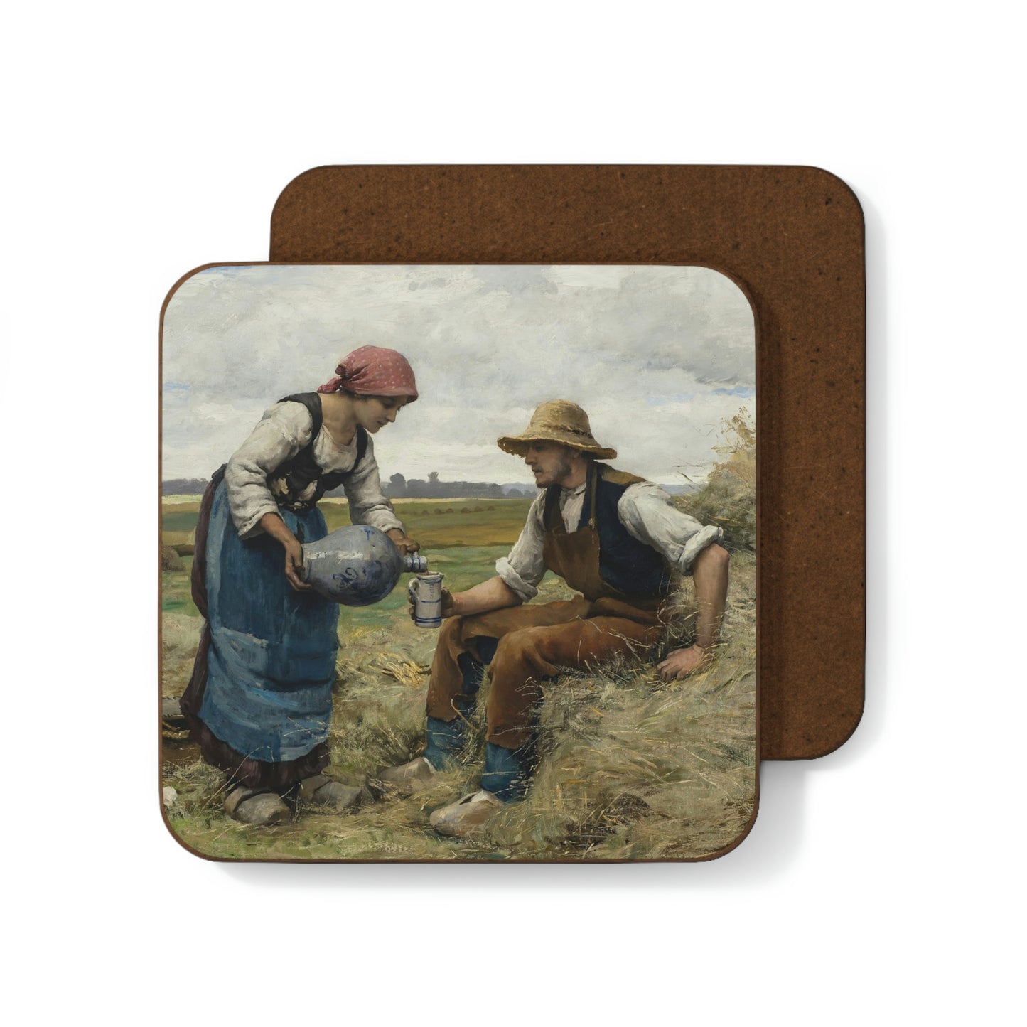 Julien Dupre: "Femme Versant a Boire" - Hardboard Back Coaster