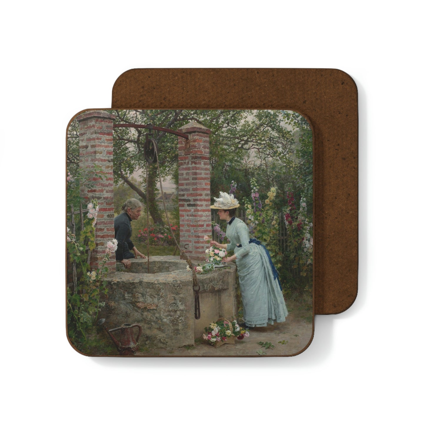 Marie Francois Firmin-Girard: "Un Puits Mitoyen" - Hardboard Back Coaster