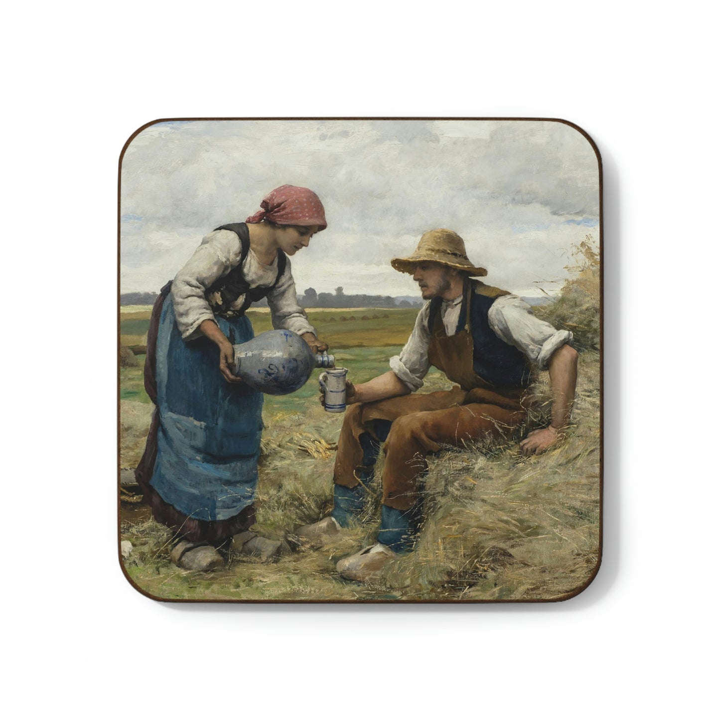 Julien Dupre: "Femme Versant a Boire" - Hardboard Back Coaster