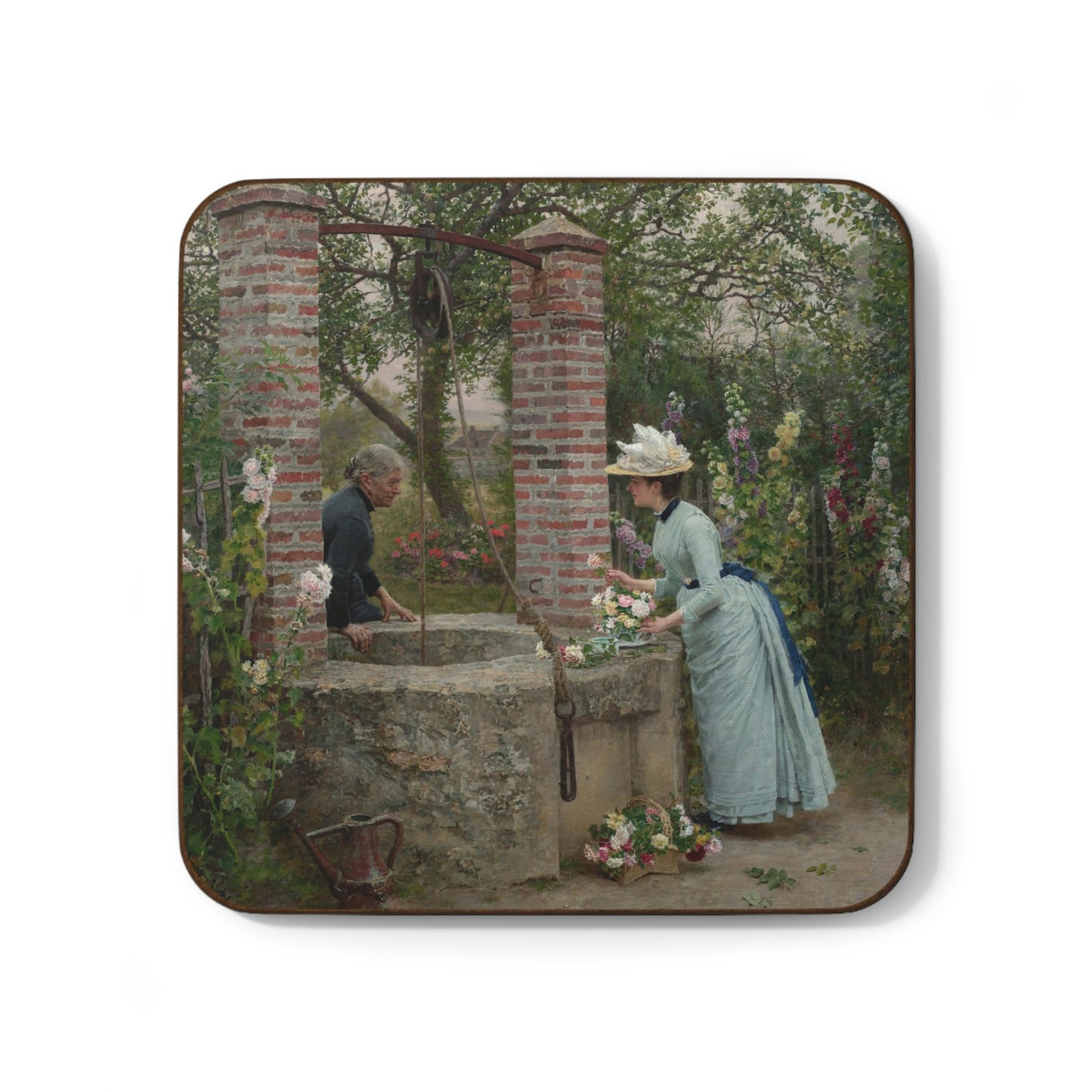 Marie Francois Firmin-Girard: "Un Puits Mitoyen" - Hardboard Back Coaster