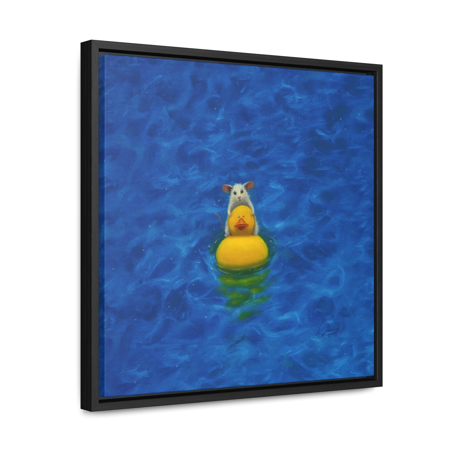 Stuart Dunkel: "Pool Fun" - Framed Canvas Reproduction