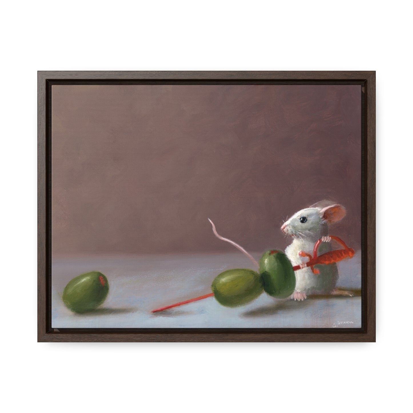 Stuart Dunkel: "Olive Catcher" - Framed Canvas Reproduction