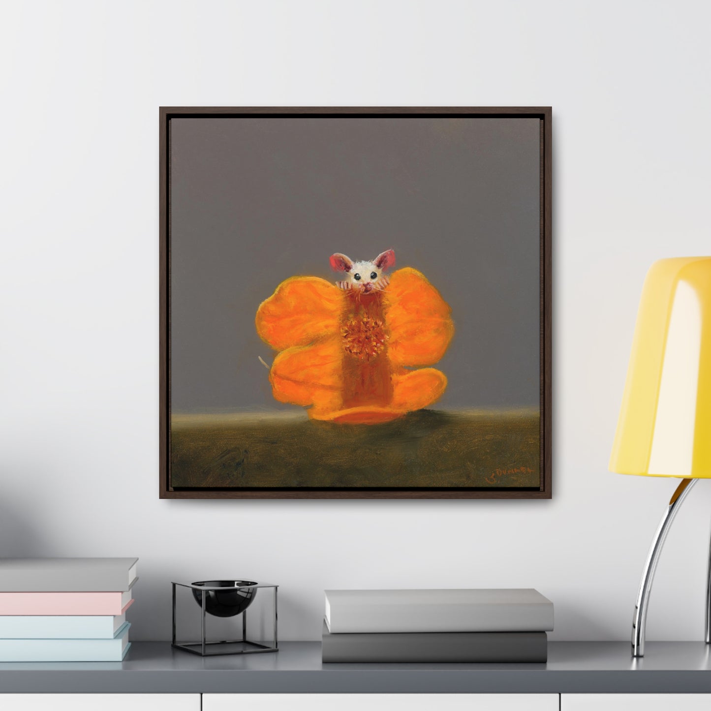 Stuart Dunkel: "Camouflage in Orange" - Framed Canvas