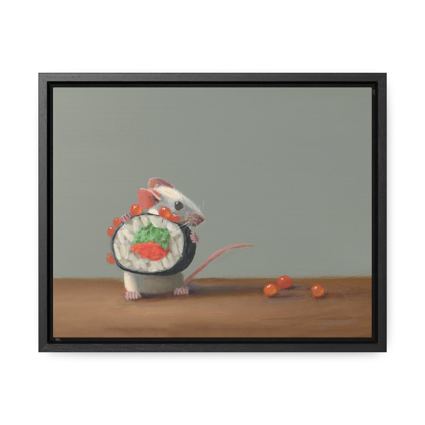 Stuart Dunkel: "Sushi Escape" - Framed Canvas Reproduction