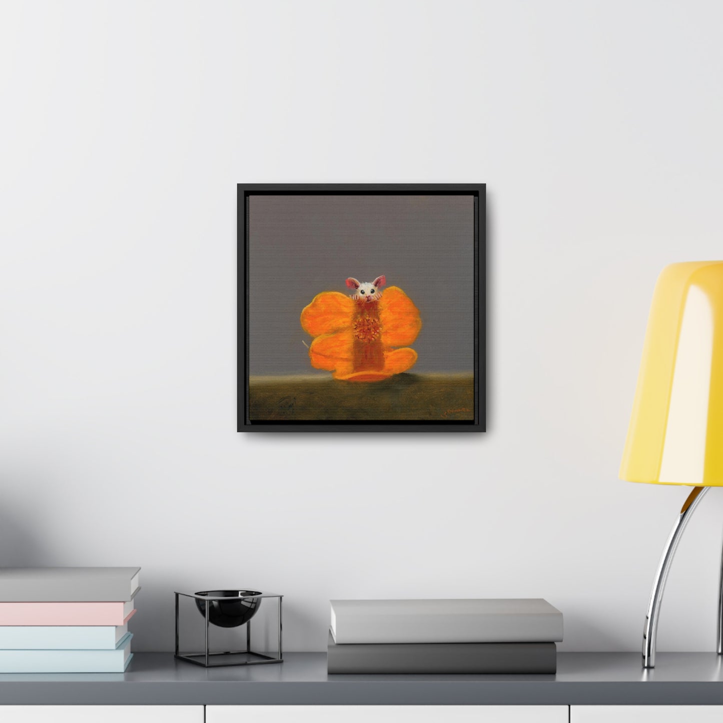 Stuart Dunkel: "Camouflage in Orange" - Framed Canvas