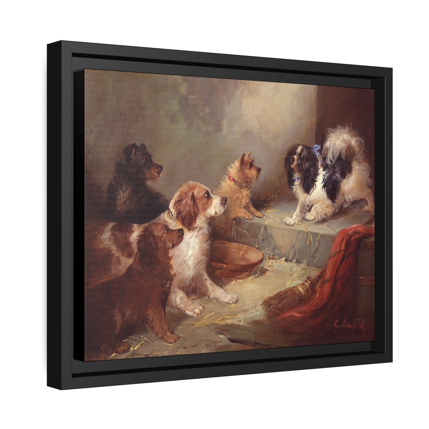 George Armfield: "The Great Debate" - Framed Canvas Reproduction