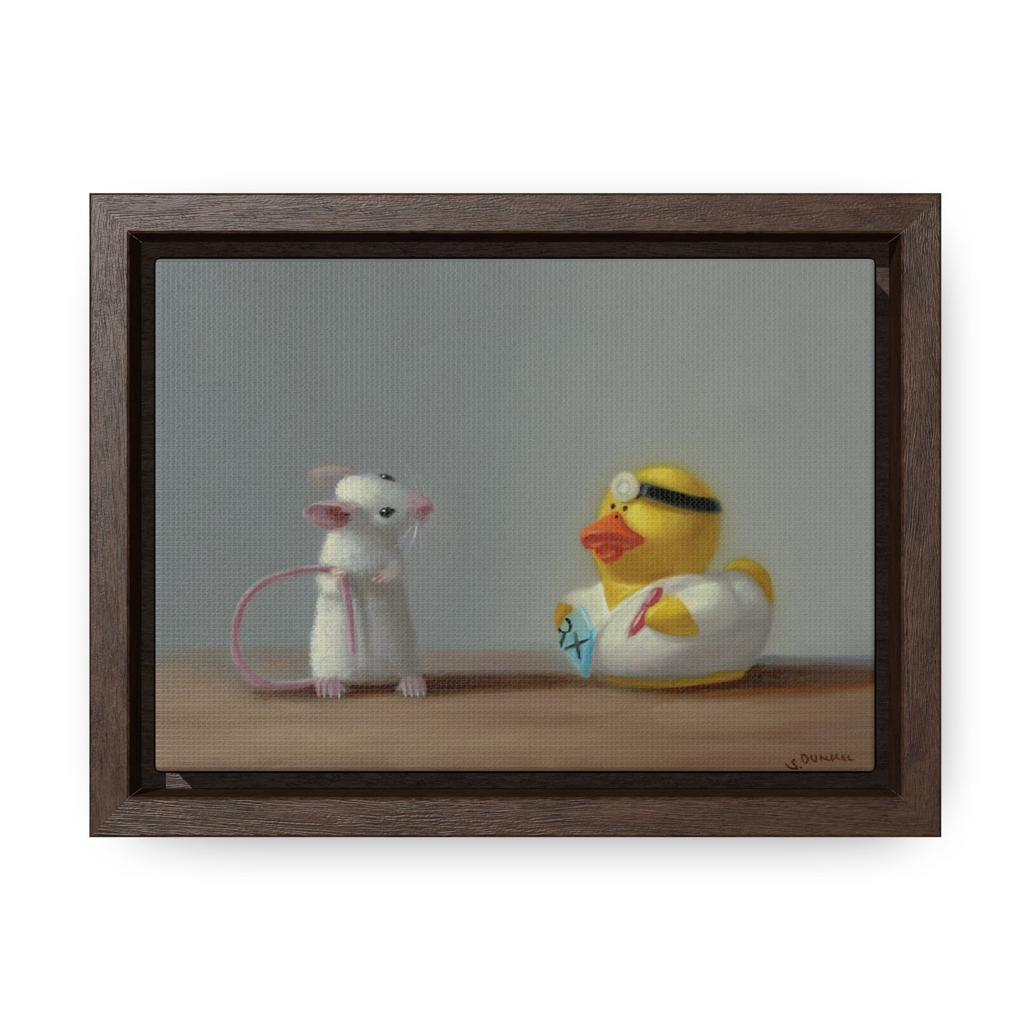 Stuart Dunkel: "Doctor Visit" - Framed Canvas Reproduction