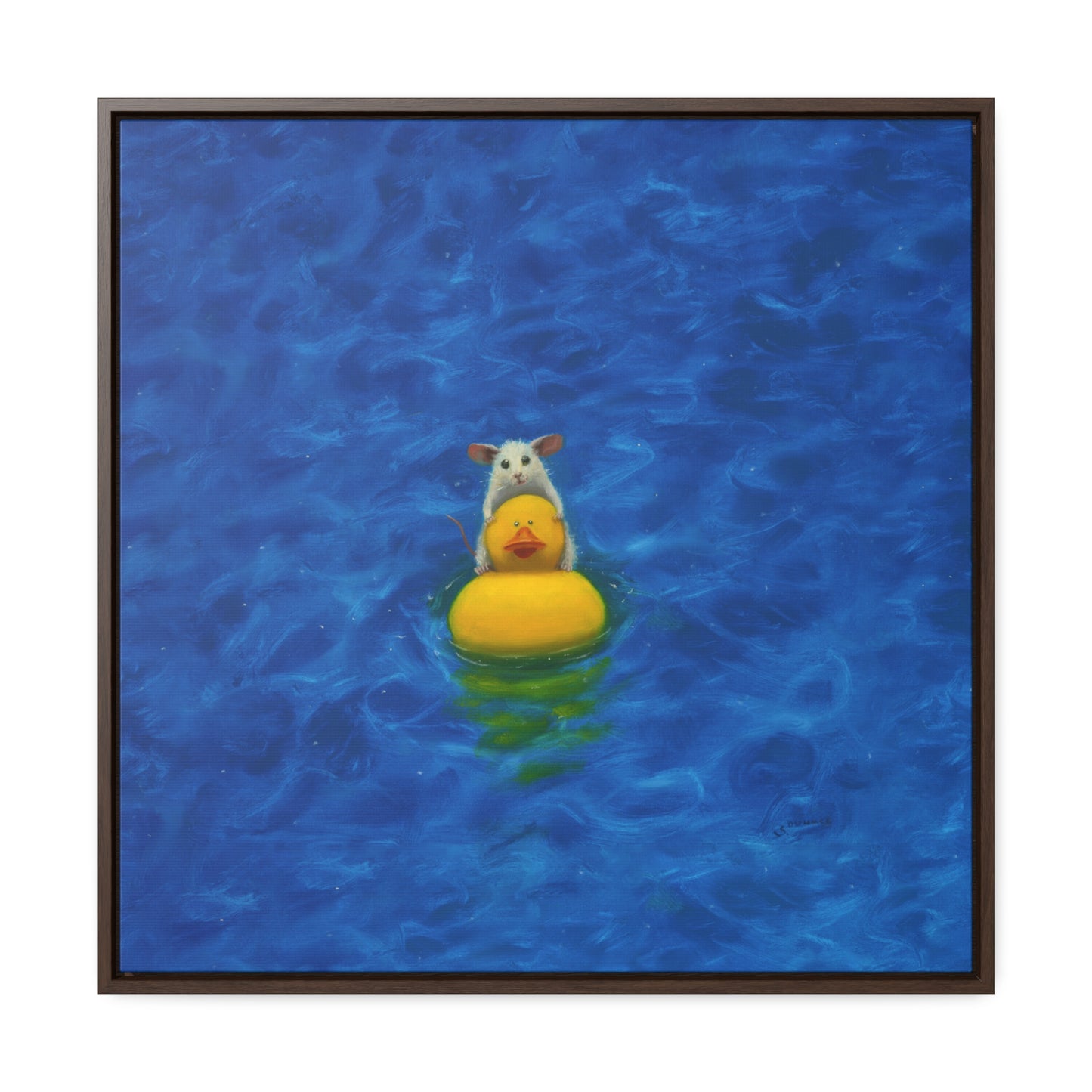 Stuart Dunkel: "Pool Fun" - Framed Canvas Reproduction