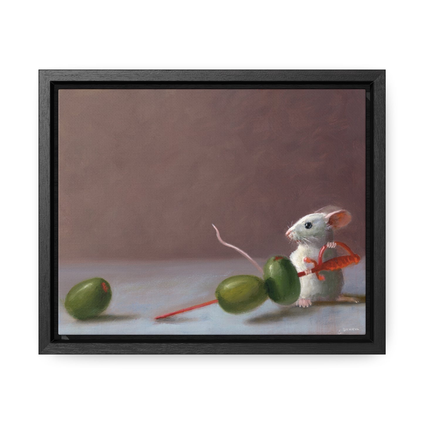 Stuart Dunkel: "Olive Catcher" - Framed Canvas Reproduction