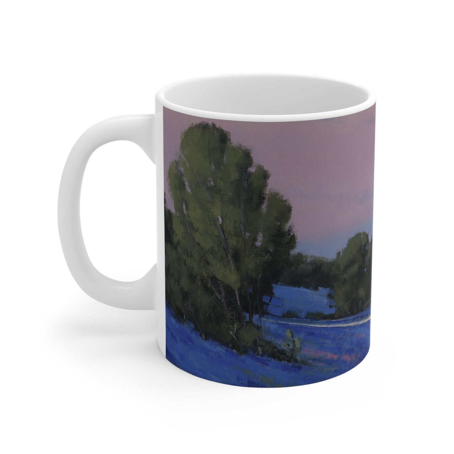 Ben Bauer: "Hill County Moonrise, Blue Bonnets" Ceramic Mug (11oz, 15oz, 20oz)