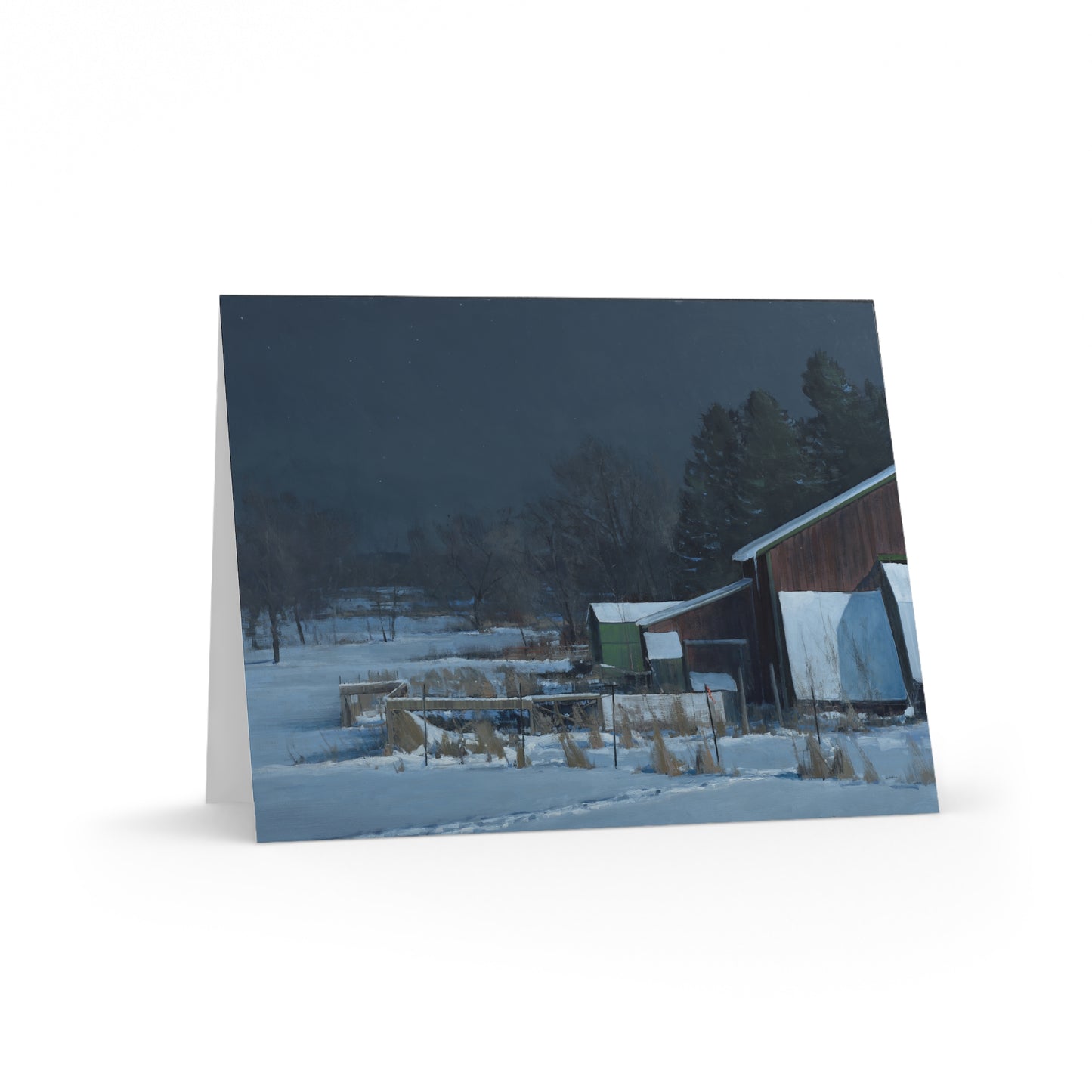 Ben Bauer: "Organic Farm by Moonlight" - Greeting Cards (8, 16, and 24 pcs)