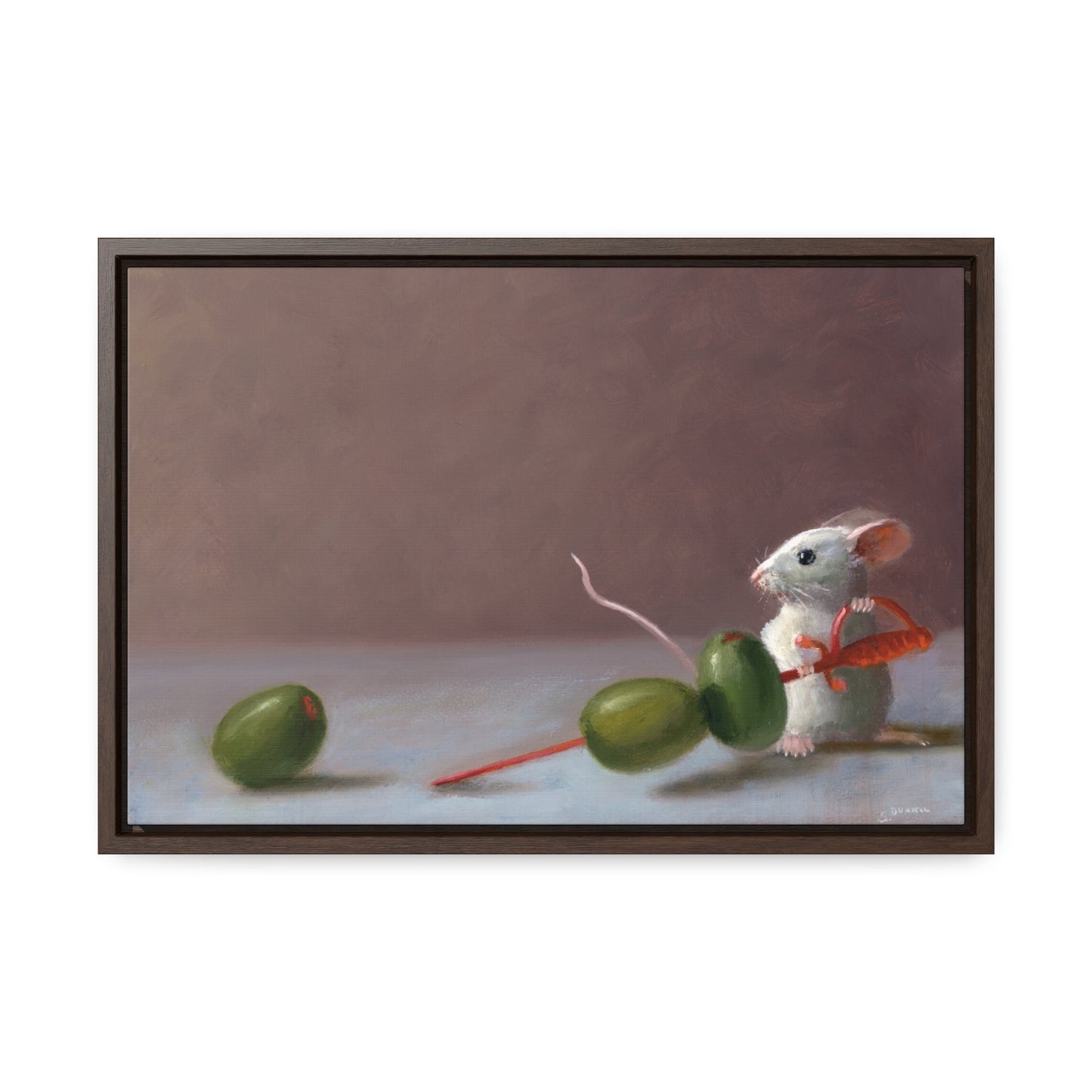 Stuart Dunkel: "Olive Catcher" - Framed Canvas Reproduction