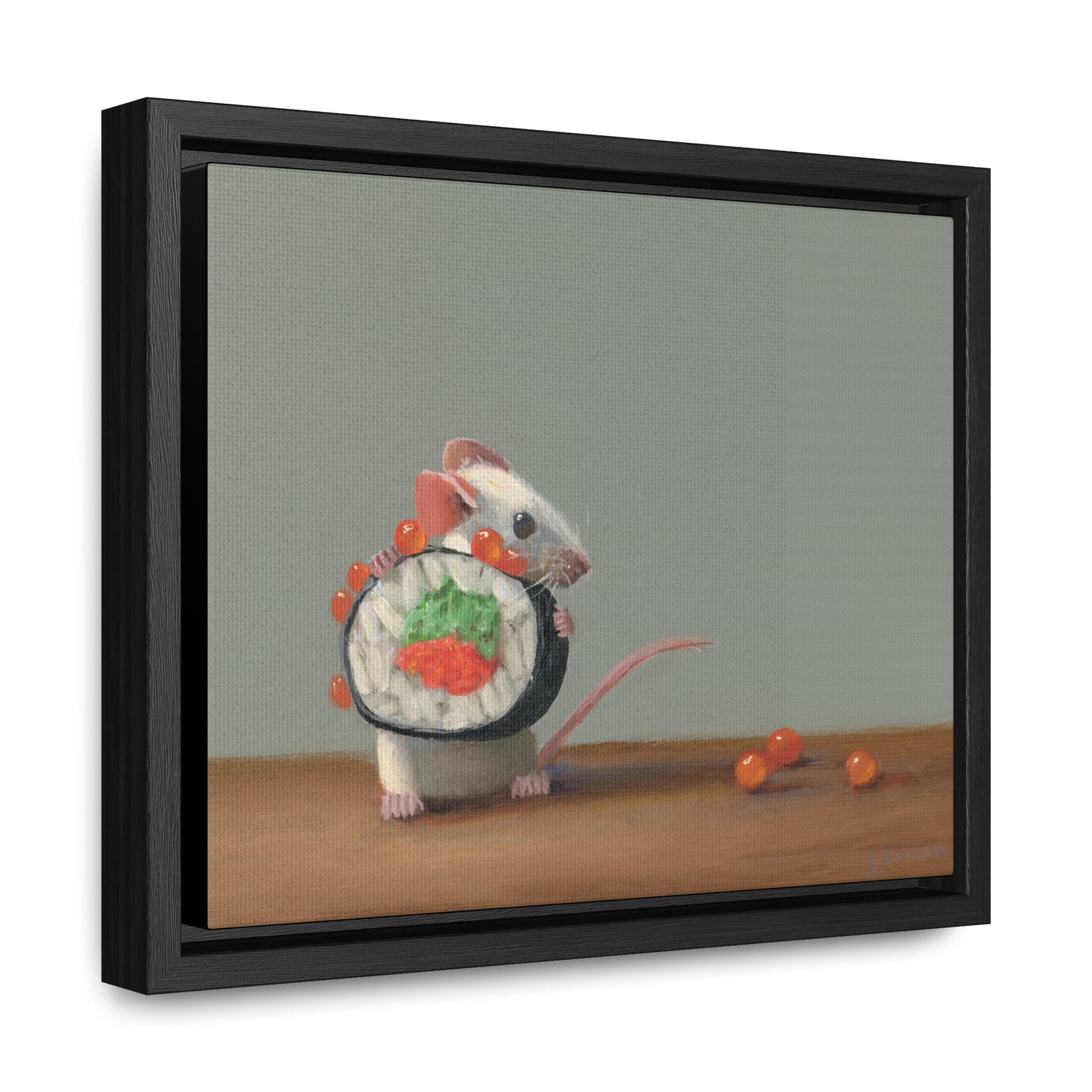 Stuart Dunkel: "Sushi Escape" - Framed Canvas Reproduction