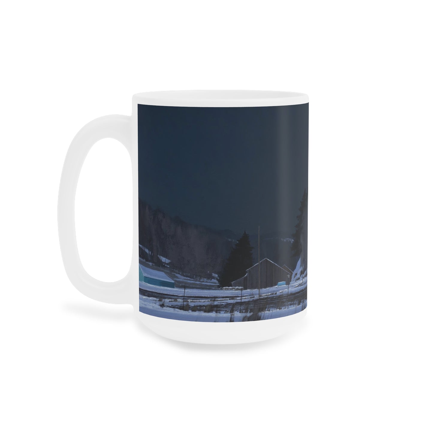 Ben Bauer: "Moonset, 7 Minutes to Sun Up" Ceramic Mug (11oz, 15oz, 20oz)