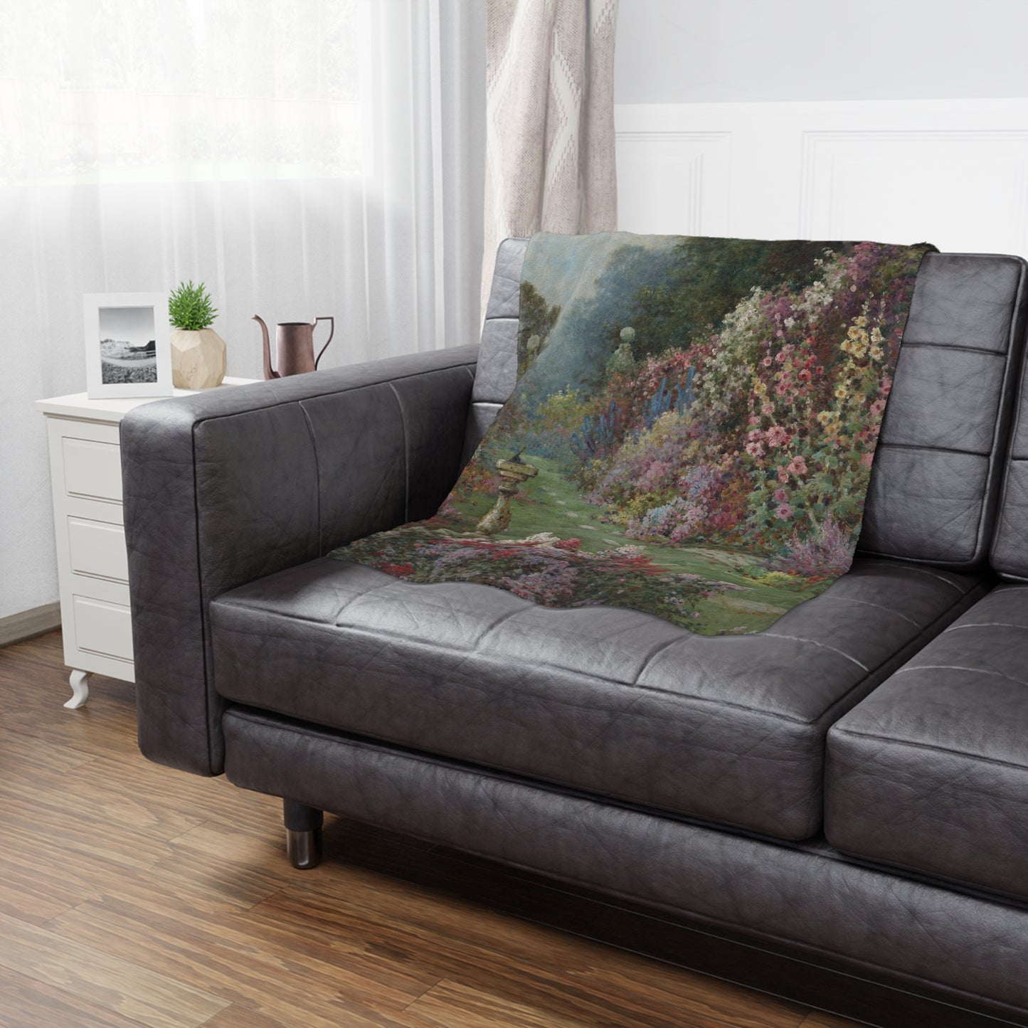 Alfred de Breanski, Jr.: "The Herbaceous Border" - Microfiber Blanket