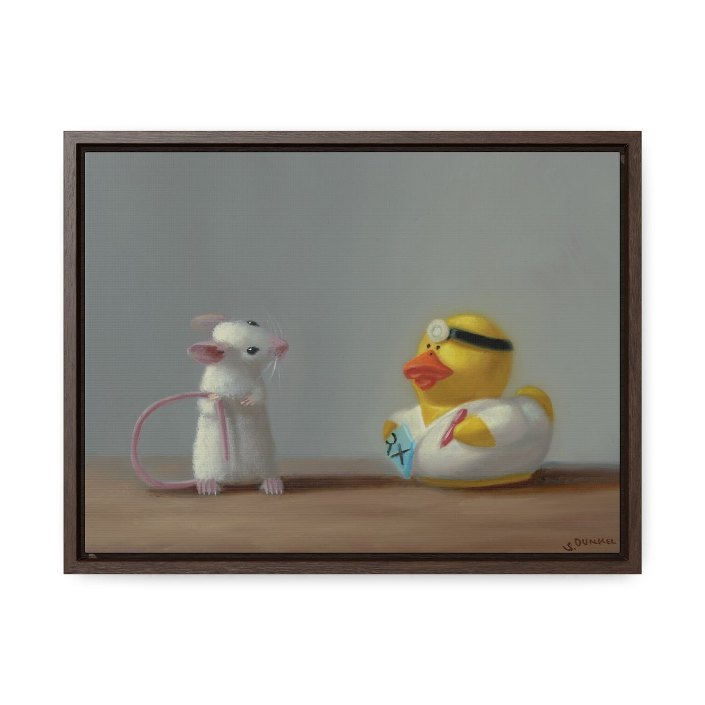 Stuart Dunkel: "Doctor Visit" - Framed Canvas Reproduction