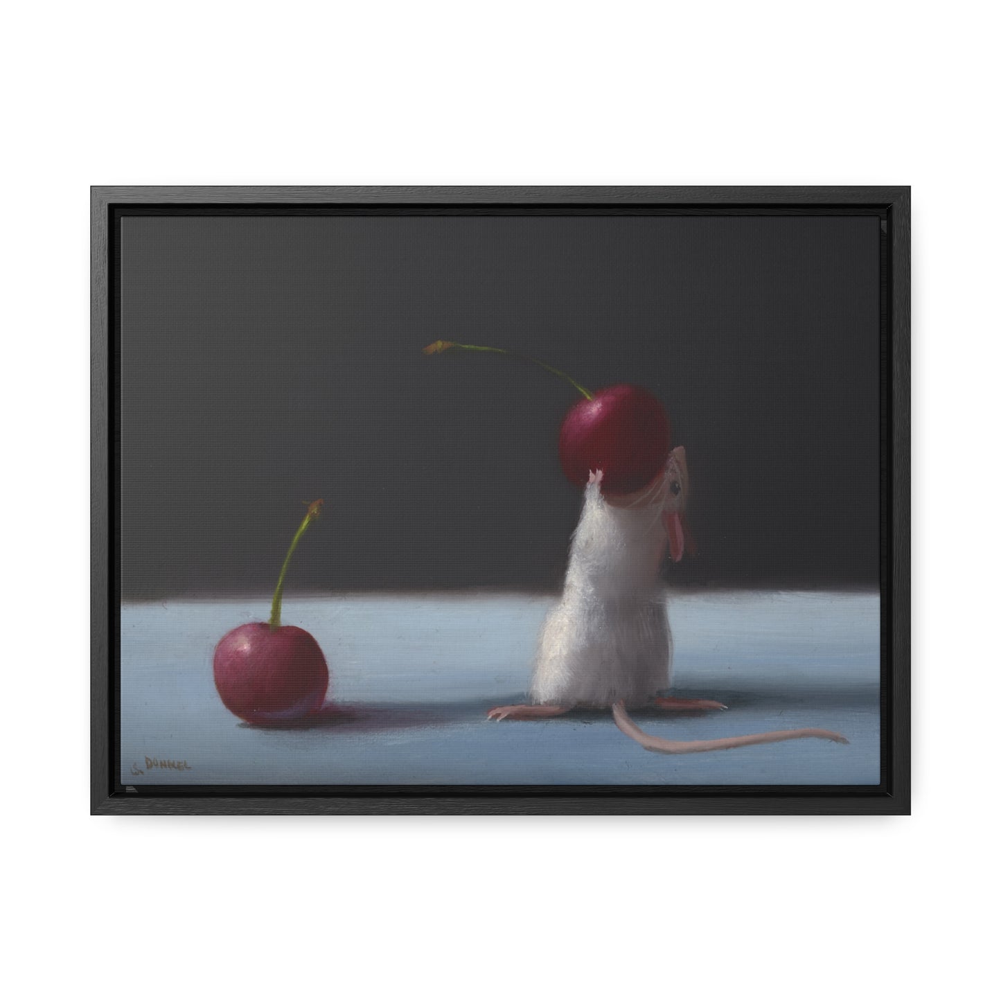 Stuart Dunkel: "Two Cherries" - Framed Canvas Reproduction