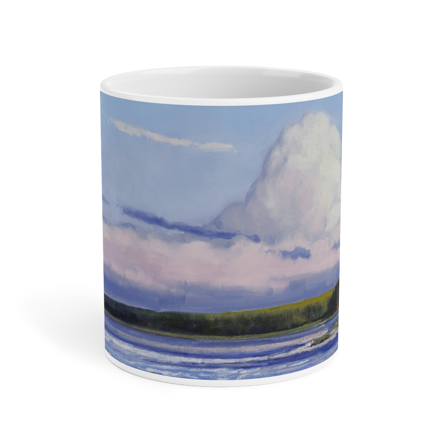 Ben Bauer: "Bonfire Time, Baileys Harbor Door County" Ceramic Mug (11oz, 15oz, 20oz)