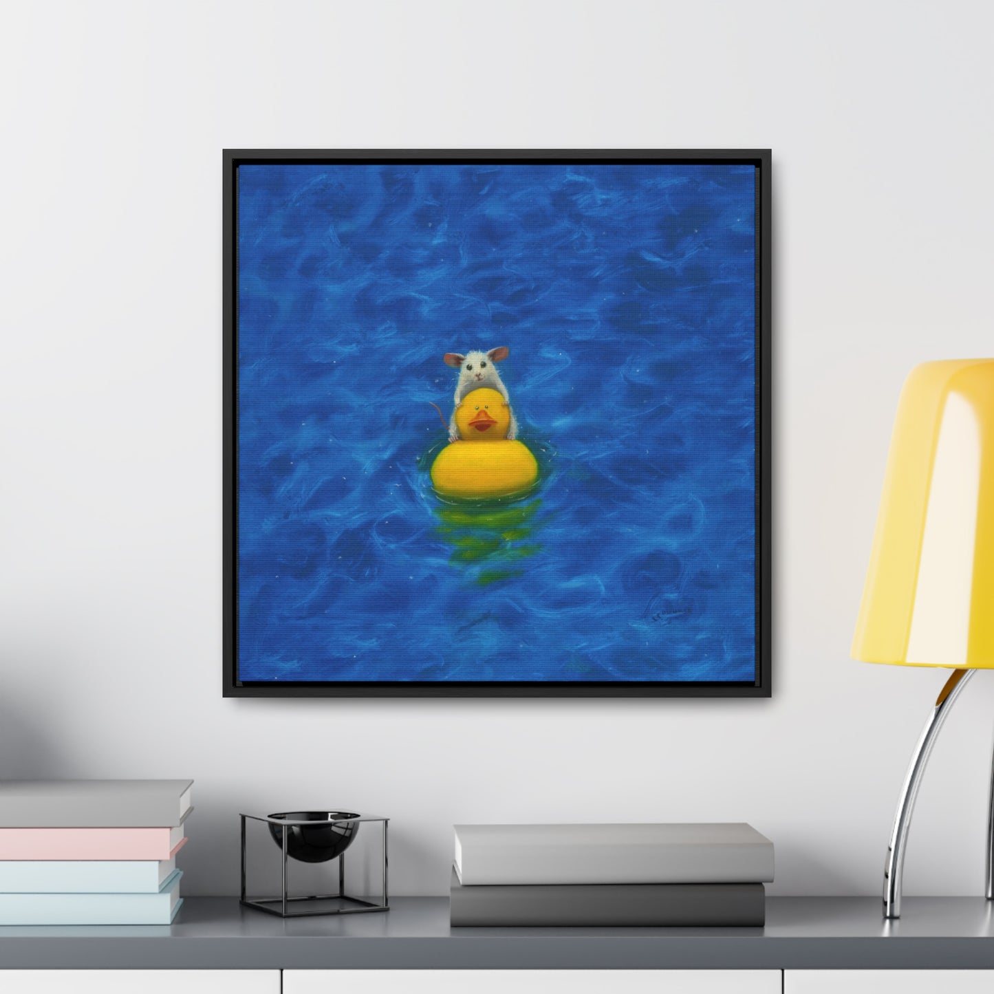 Stuart Dunkel: "Pool Fun" - Framed Canvas Reproduction