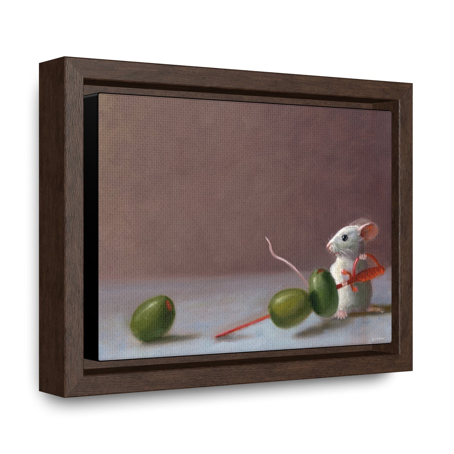 Stuart Dunkel: "Olive Catcher" - Framed Canvas Reproduction