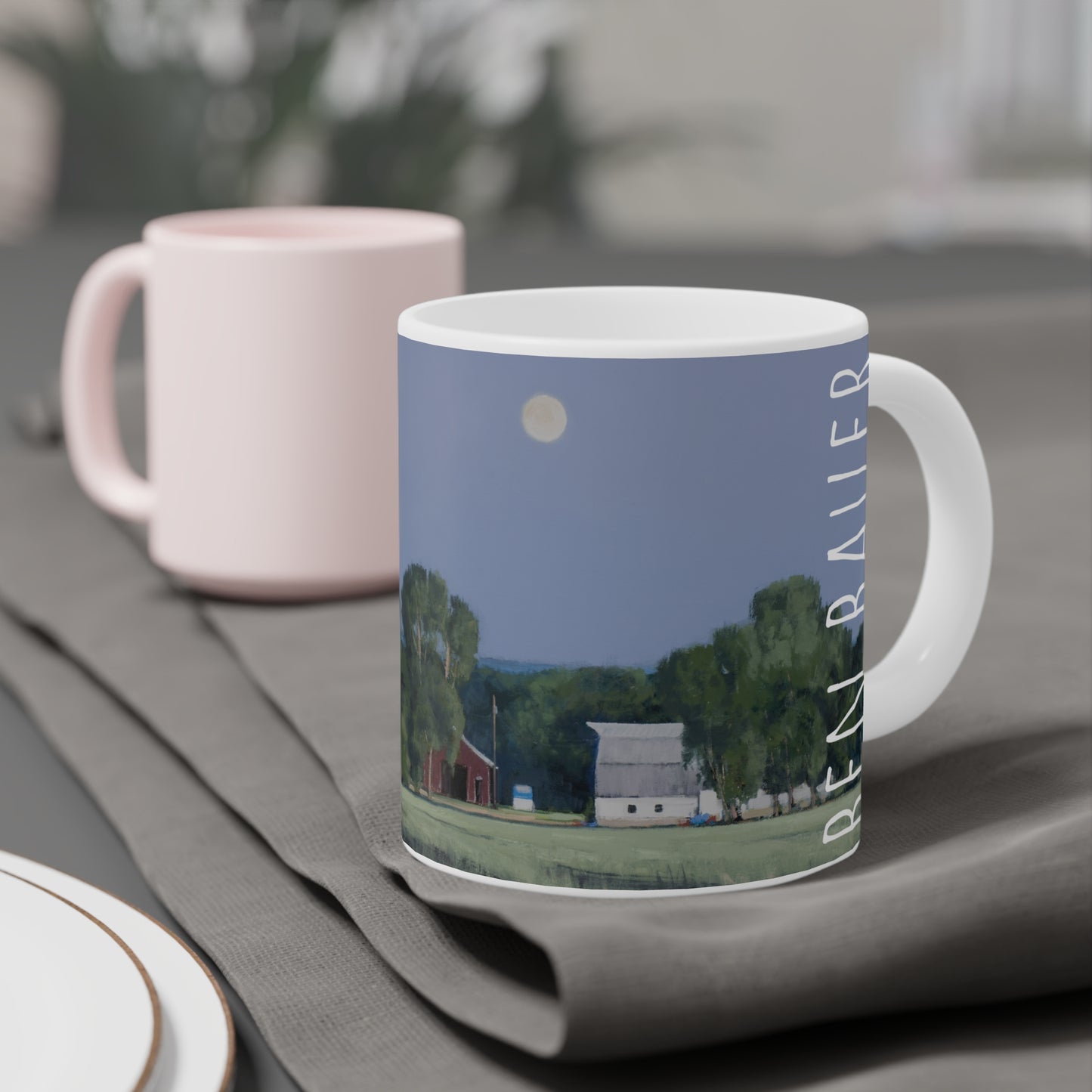 Ben Bauer: "Lowry Farm Moonrise" Ceramic Mug (11oz, 15oz, 20oz)